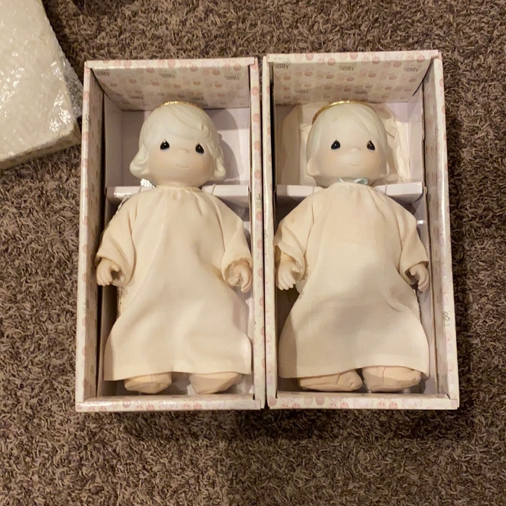 precious moments full-size doll angel set boy-girl
